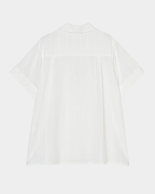 Lace bijou open collar shirt White【Delivery in March 2027】