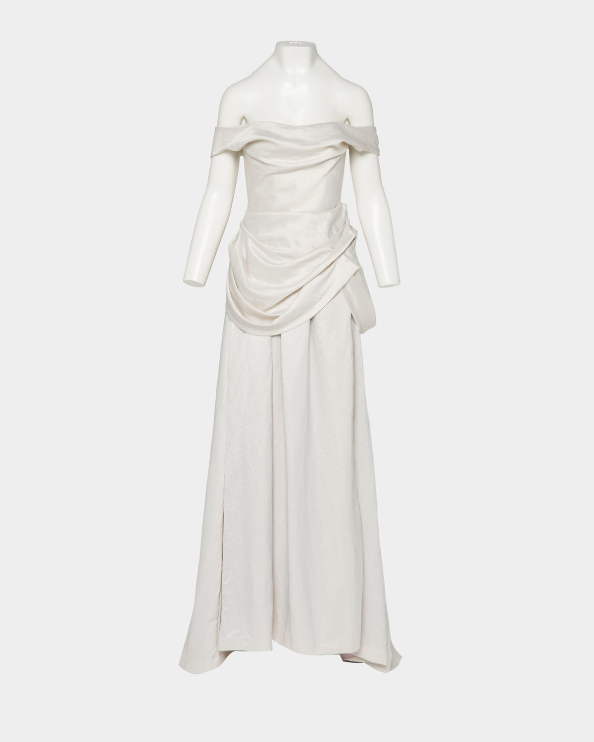 Satin drape dress One color【Delivery in April 2027】