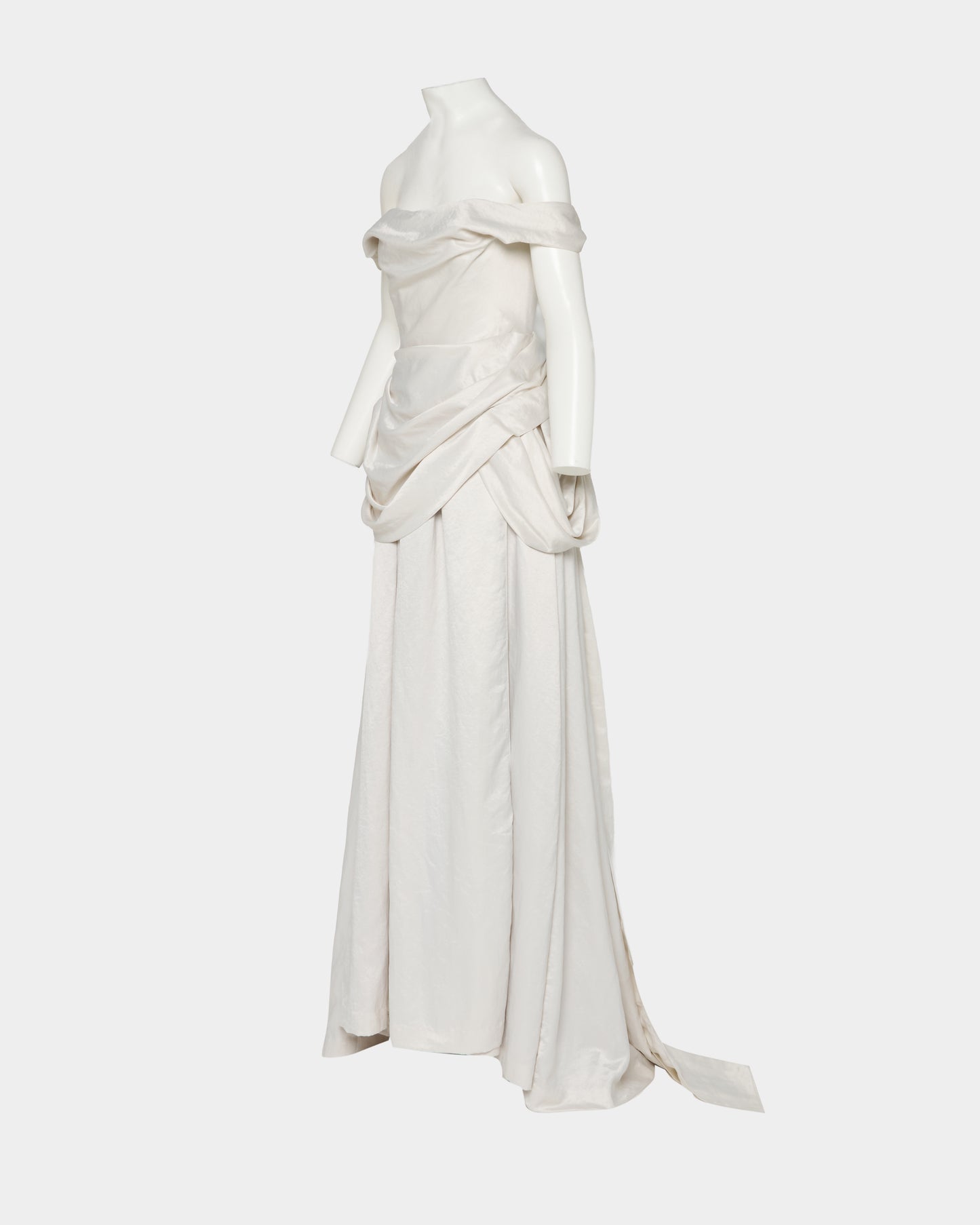 Satin drape dress One color【Delivery in April 2027】