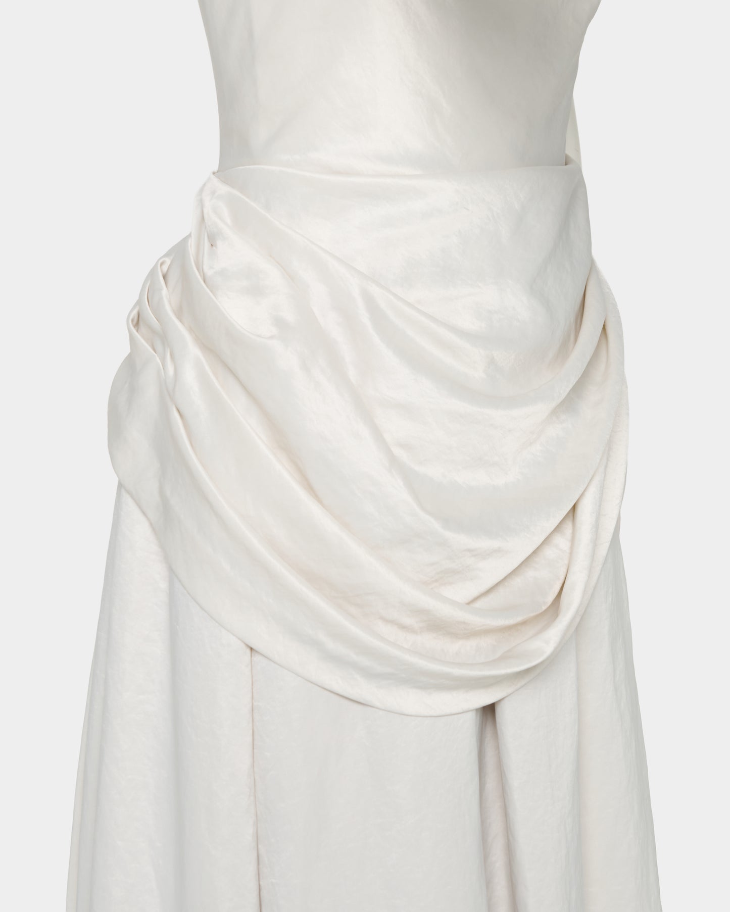 Satin drape dress One color【Delivery in April 2027】