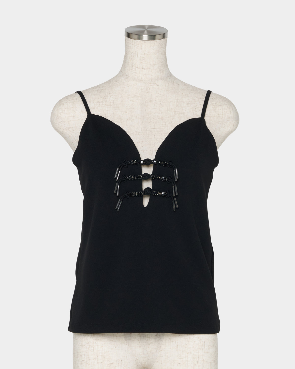 Metal china button camisole Black【Delivery in March 2027】