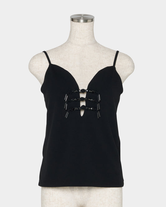 Metal china button camisole Black【Delivery in March 2027】