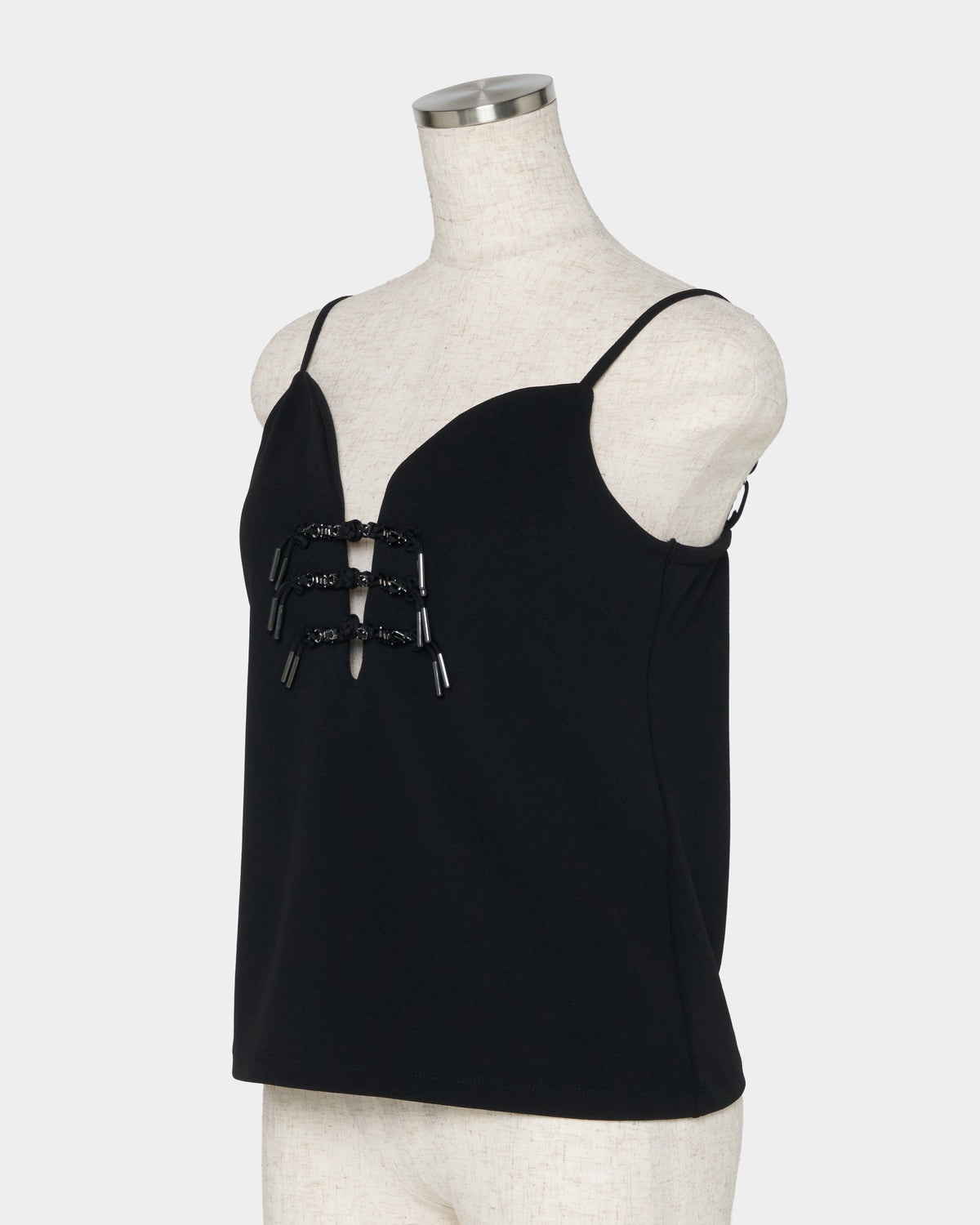 Metal china button camisole Black【Delivery in March 2027】