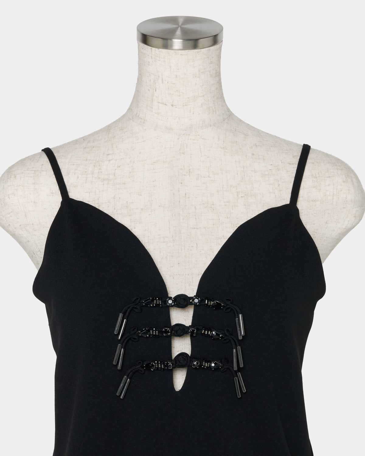 Metal china button camisole Black【Delivery in March 2027】
