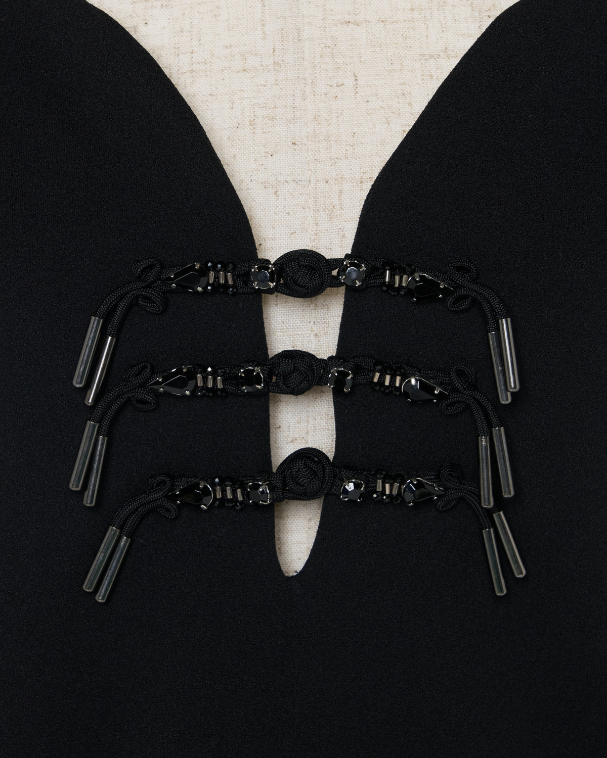Metal china button camisole Black【Delivery in March 2027】