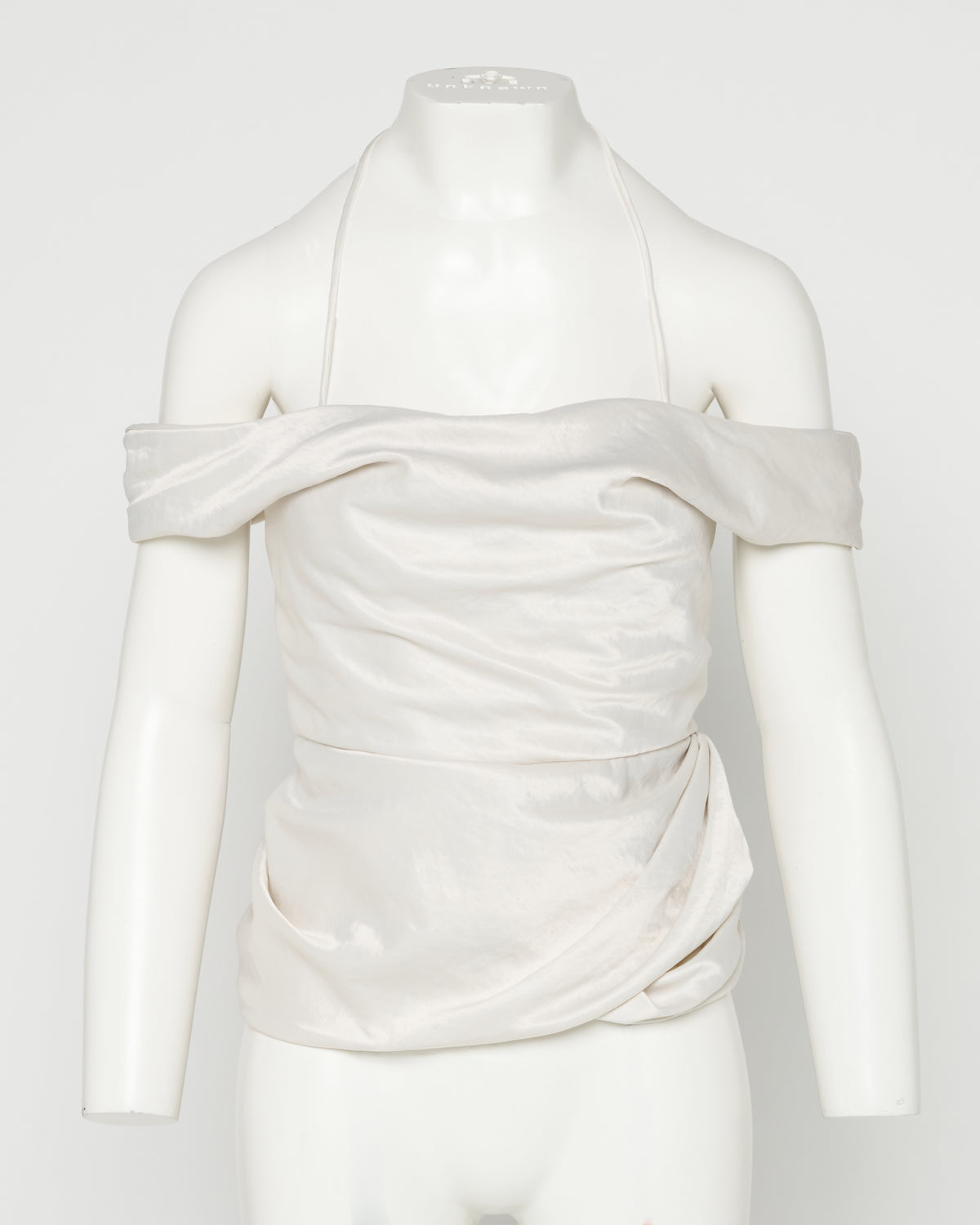 satin drape camisole tops Off white【Delivery in February 2027】