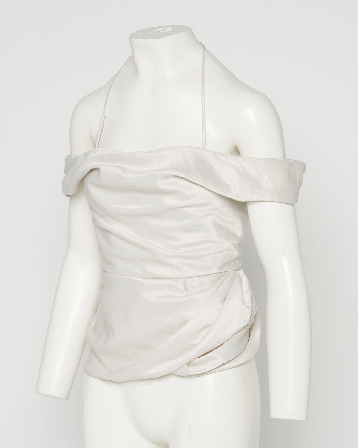 satin drape camisole tops Off white【Delivery in February 2027】
