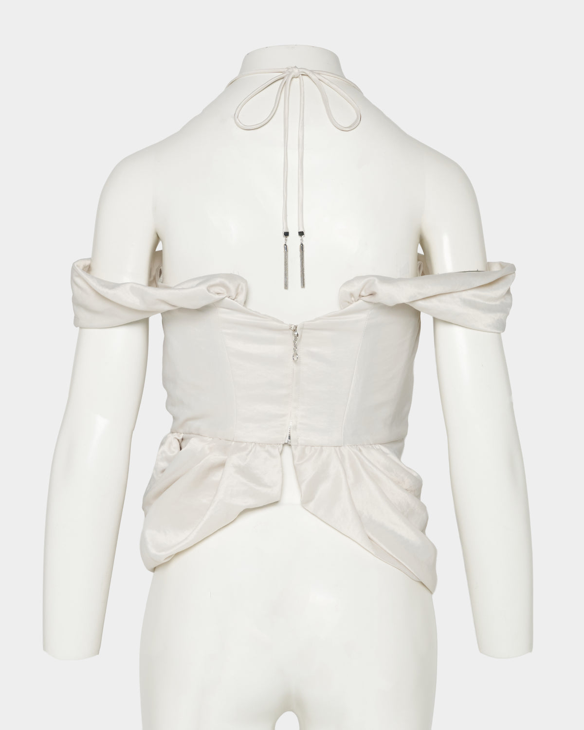 satin drape camisole tops Off white【Delivery in February 2027】
