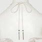 satin drape camisole tops Off white【Delivery in February 2027】