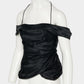 satin drape camisole tops Black【Delivery in February 2027】