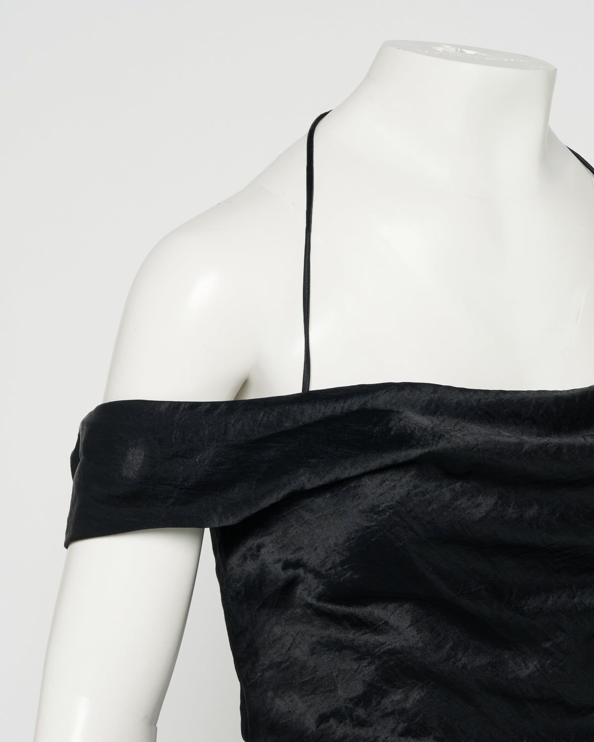 satin drape camisole tops Black【Delivery in February 2027】