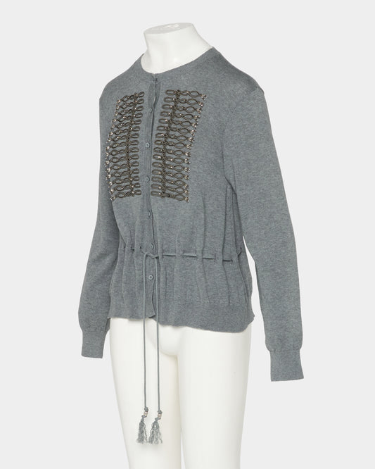 Napoleon bijou knit cardigan Gray【Delivery in February 2027】