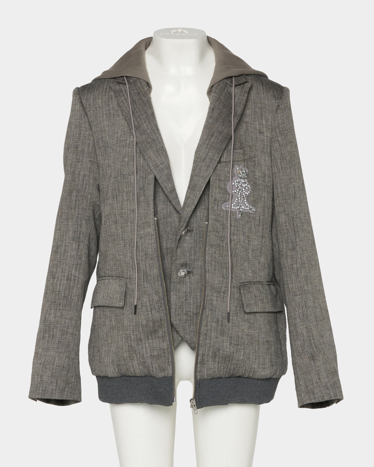 Double layer emblem jacket Gray【Delivery in January 2027】