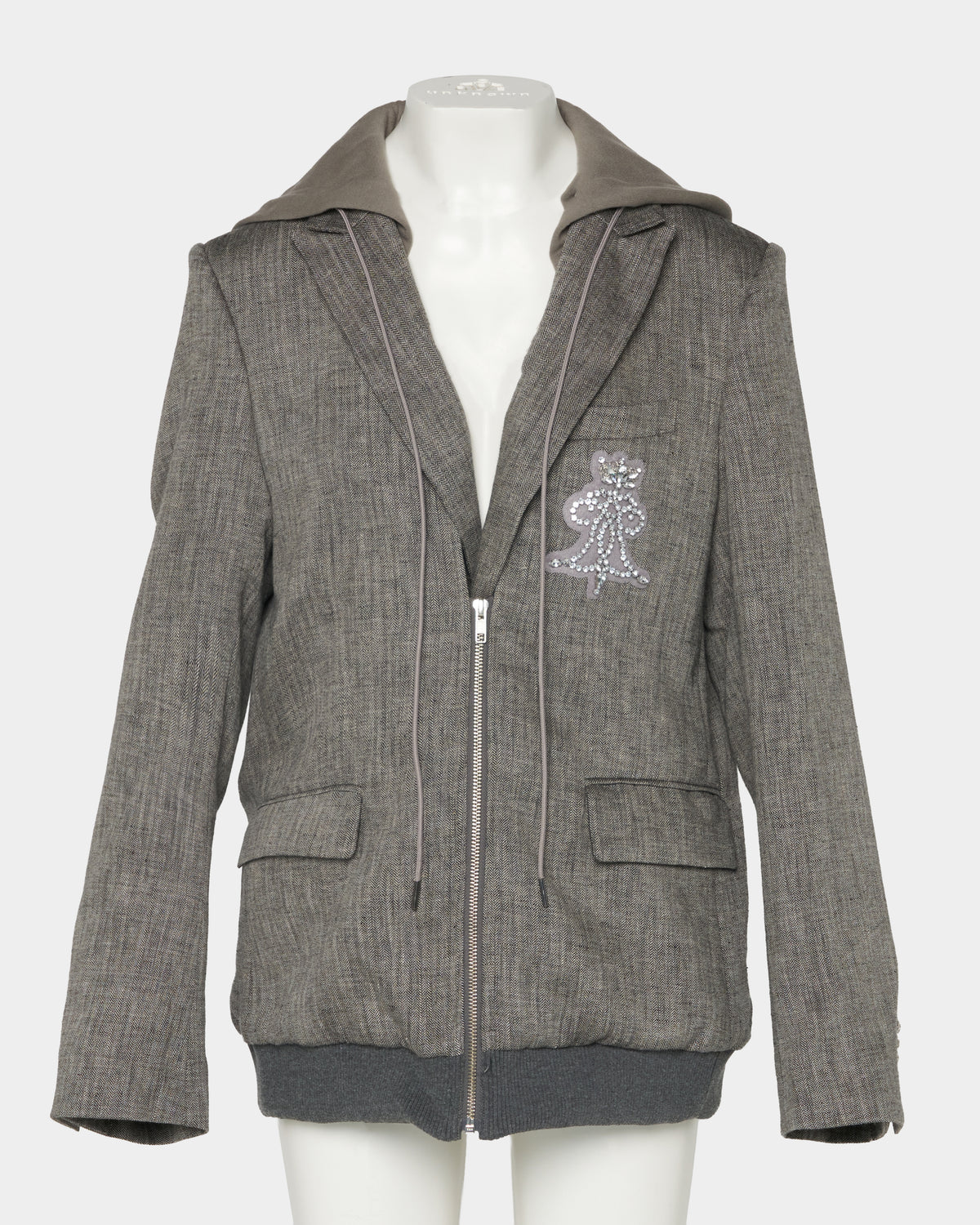 Double layer emblem jacket Gray【Delivery in January 2027】