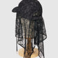 bijou logo lace veil Cap Black【Delivery in March 2027】