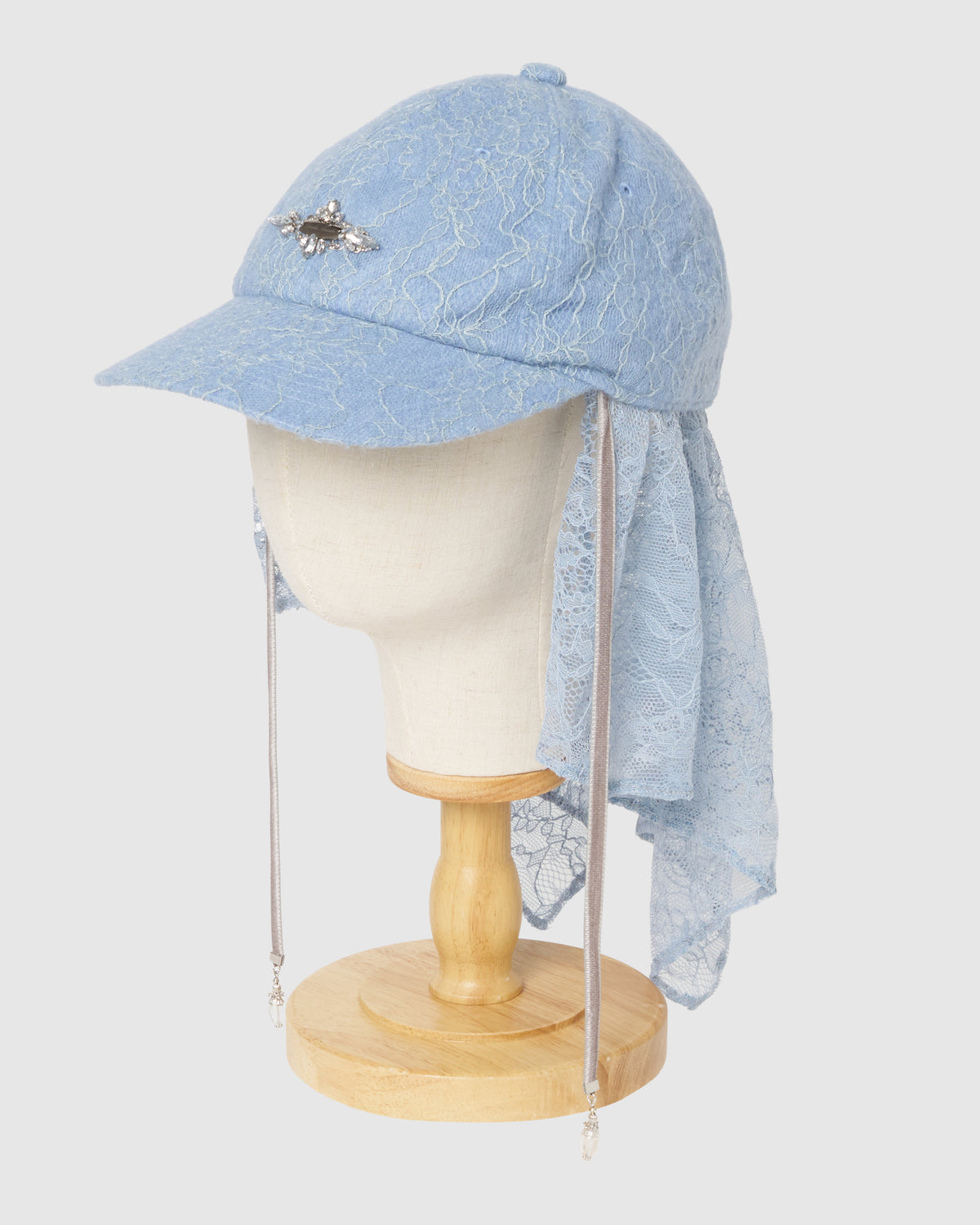 bijou logo lace veil Cap Blue【Delivery in March 2027】