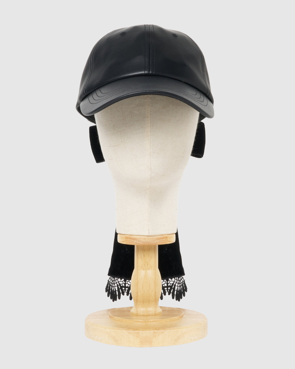 velvet ribbon leather cap【stock】
