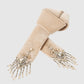 crystal silver tip velvet long ribbon beige【POPUP先行】