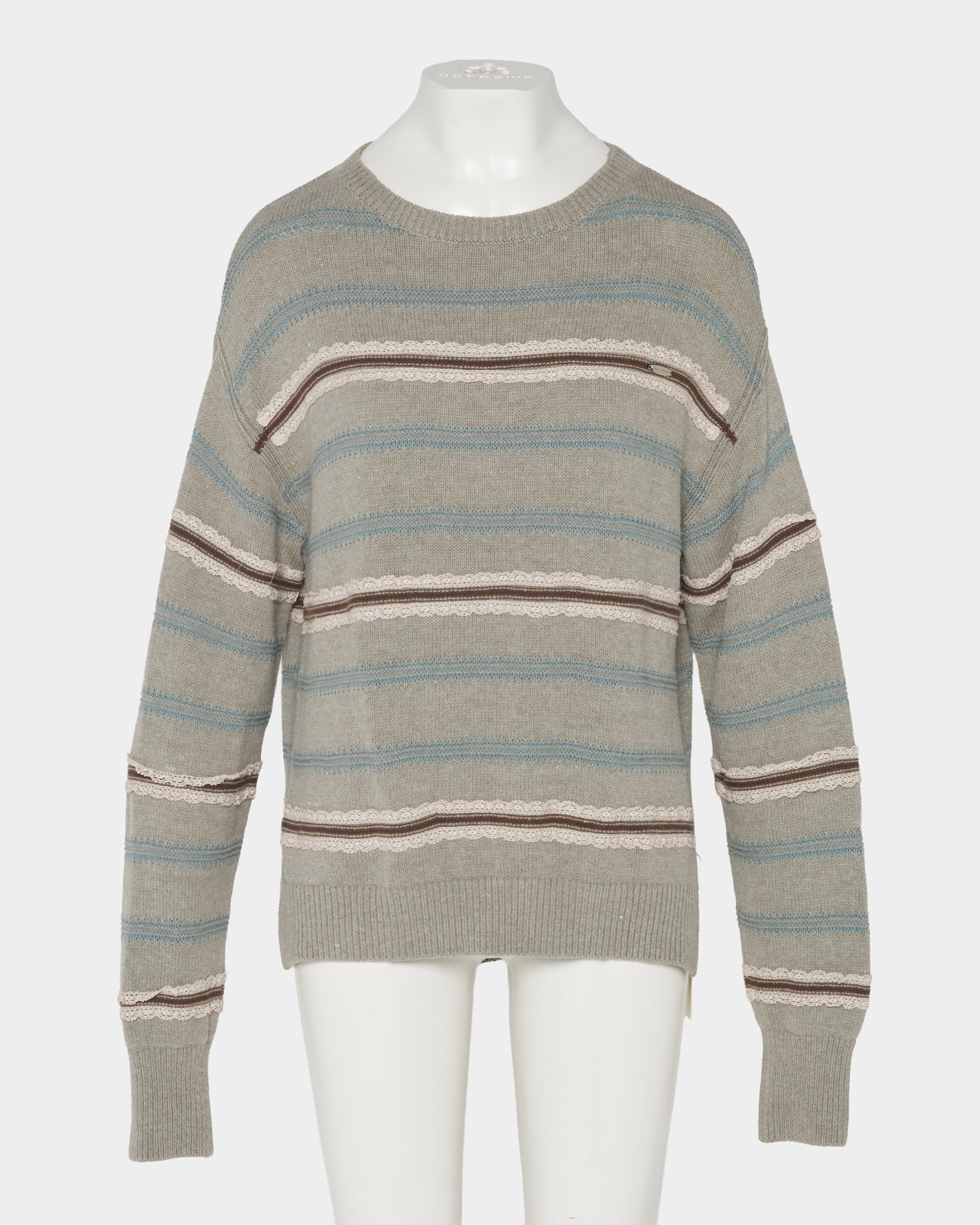 tanakadaisuke(タナカダイスケ)|ニット|Lace border knit pulover Gray