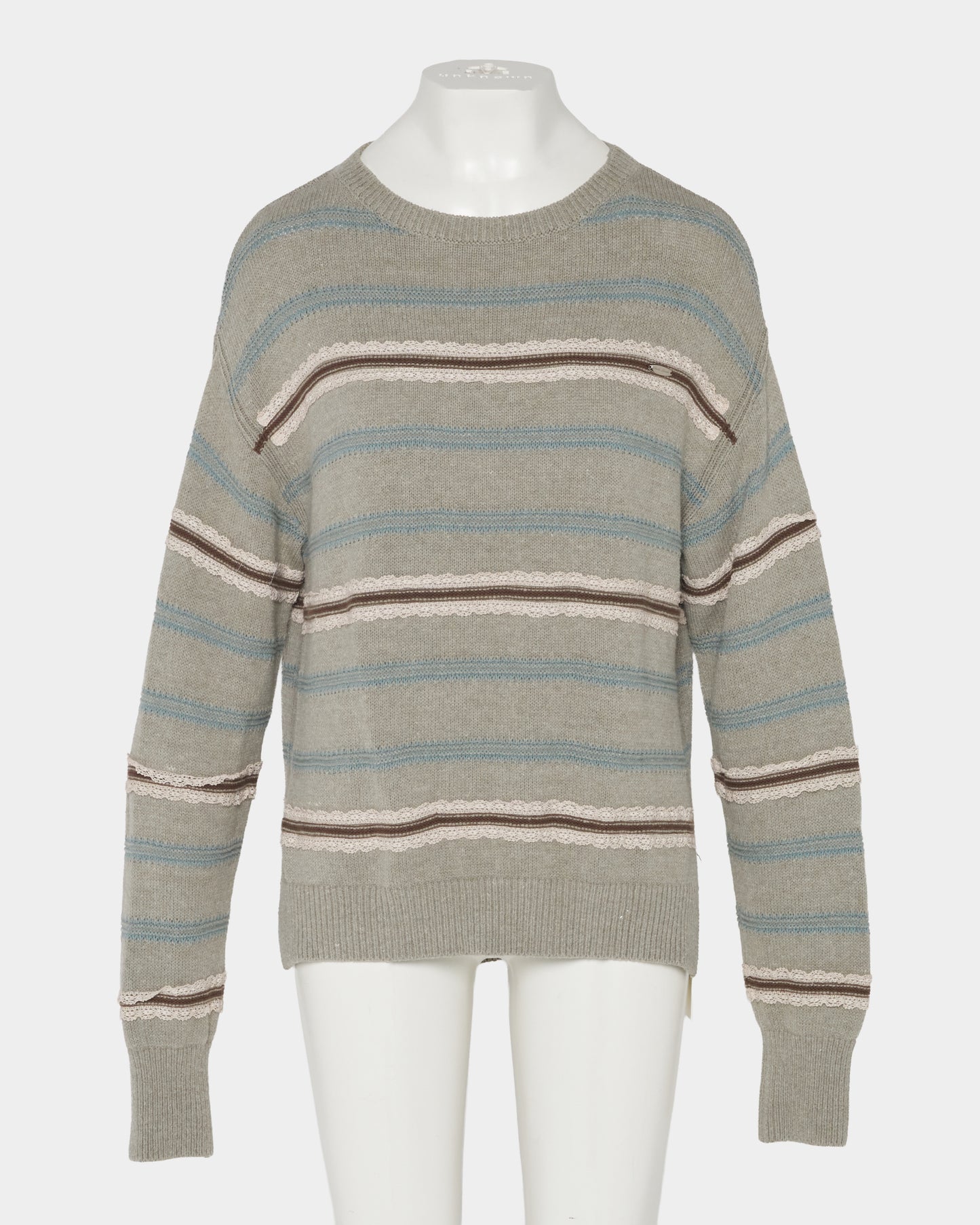 Lace border knit pulover Gray【Delivery in January 2027】