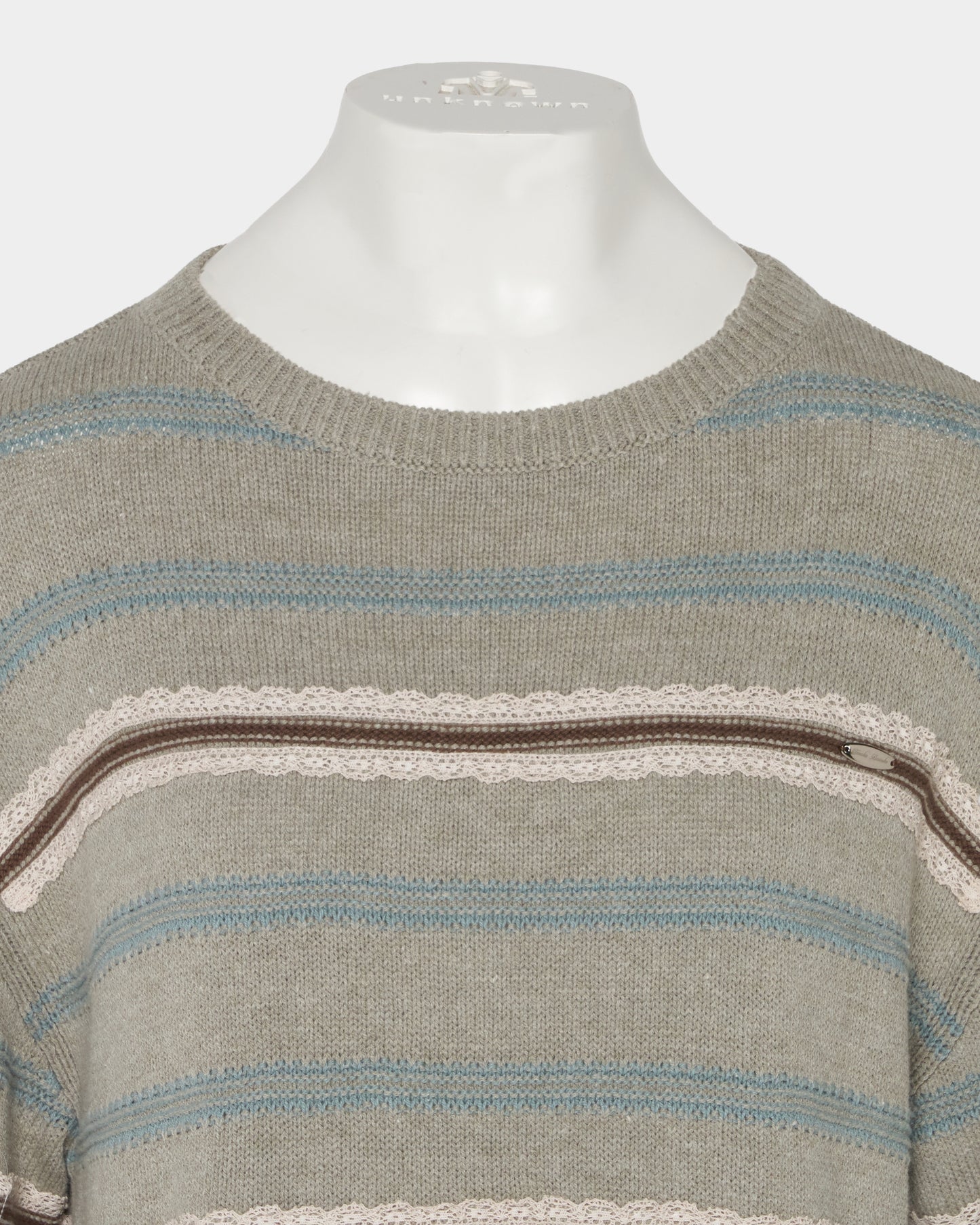 Lace border knit pulover Gray【Delivery in January 2027】