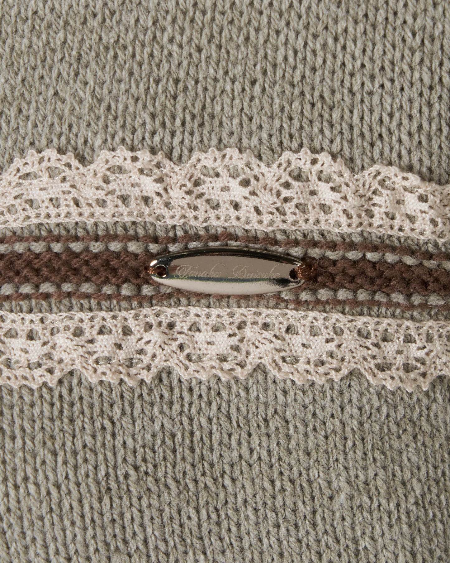 Lace border knit pulover Gray【Delivery in January 2027】
