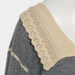 Lace collar knit pulover Gray【Delivery in January 2027】