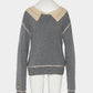 Lace collar knit pulover Gray【Delivery in January 2027】