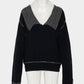 Lace collar knit pulover Black【Delivery in January 2027】