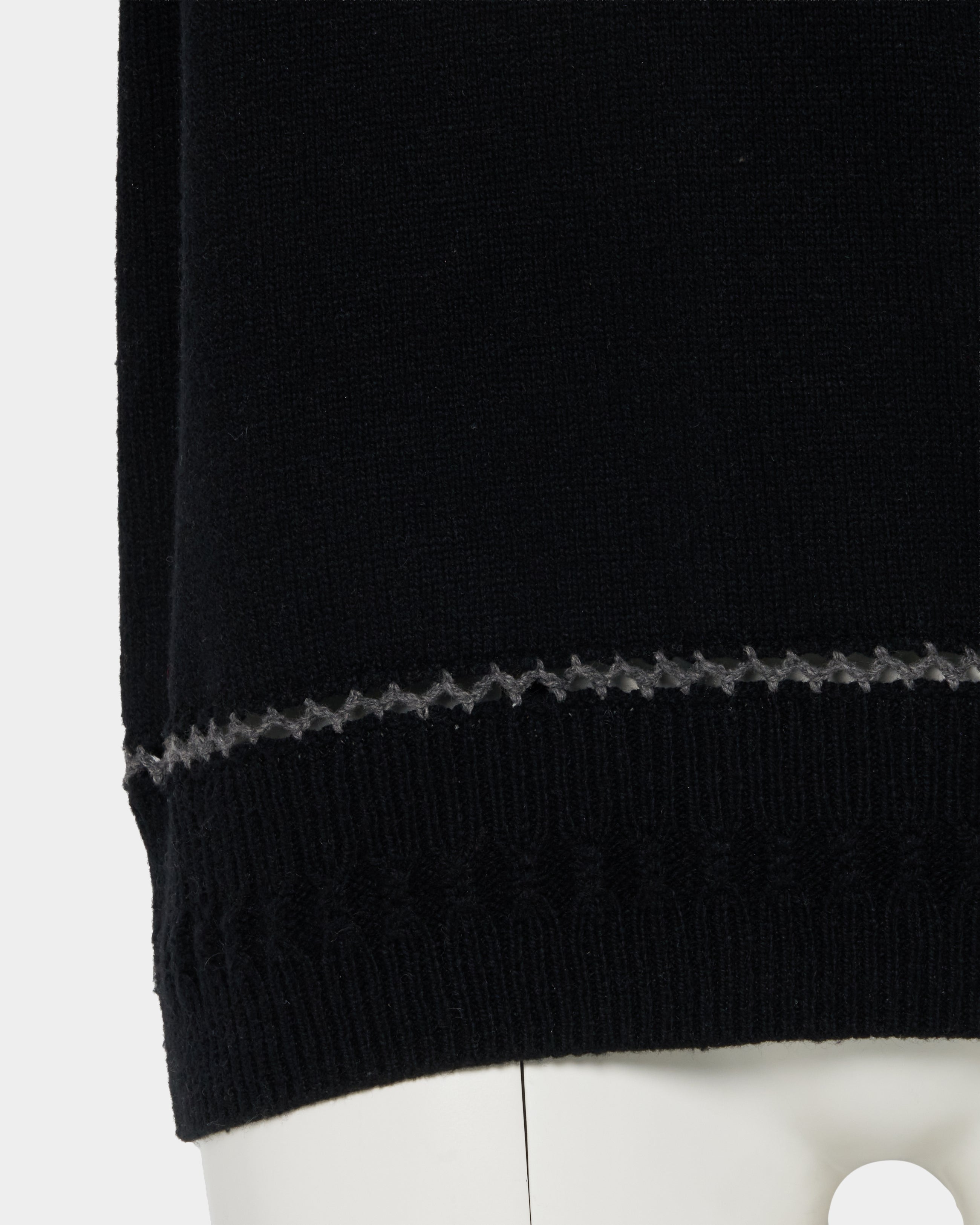 tanakadaisuke(タナカダイスケ)|ニット|Lace collar knit pulover Black