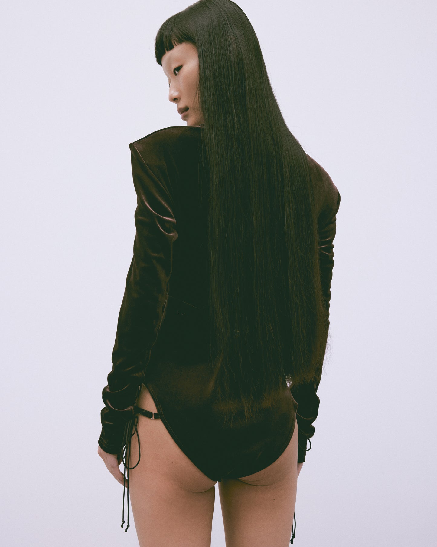 velour body suit Black【Delivery in July 2024】