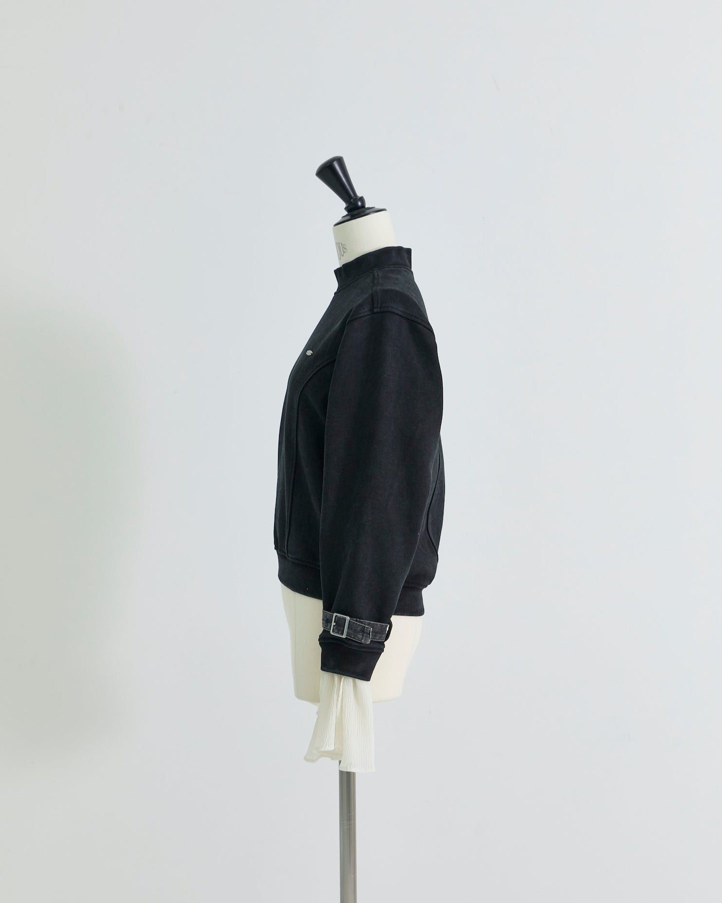 【STUDIOUS Special item】cuffs belted pullover Black【Stock】