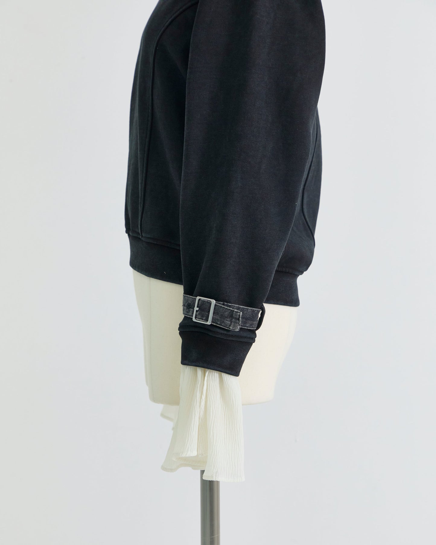 【STUDIOUS Special item】cuffs belted pullover Black【Stock】