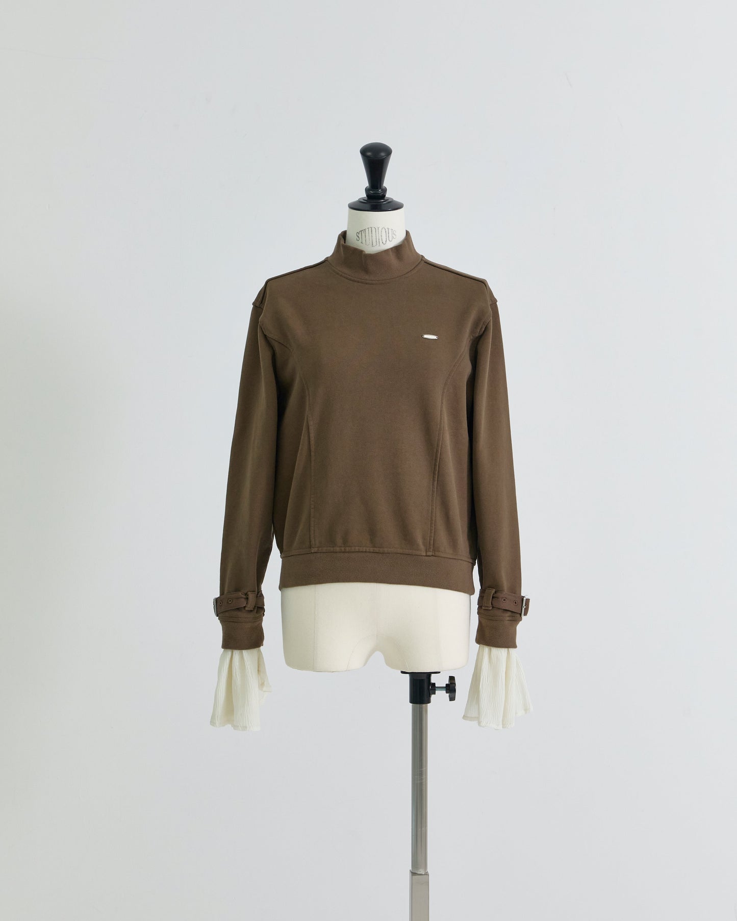 【STUDIOUS Special item】cuffs belted pullover Brown【Stock】