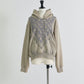 【STUDIOUS Special item】rhombus metal print bijou hoodie Beige【Stock】