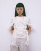 gather tulle ribbon tops Beige【stock】
