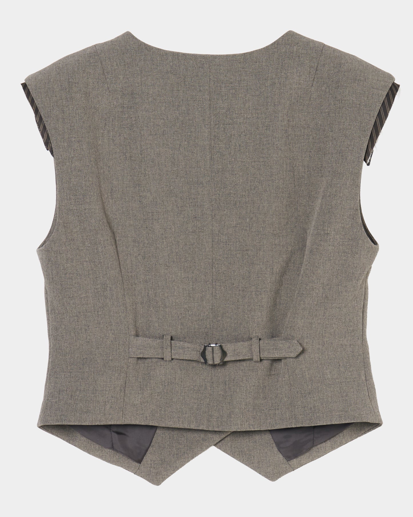 Exposed shoulder pad vest Greige【Delivery in January 2027】