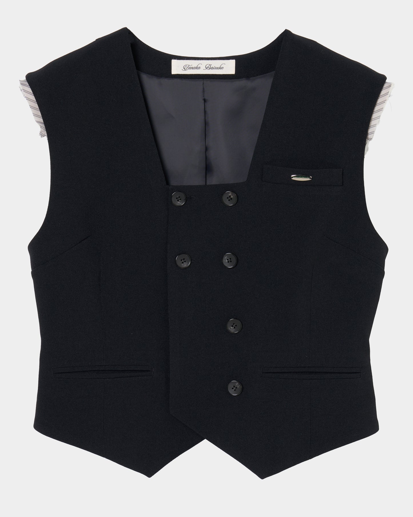 Exposed shoulder pad vest Black【Delivery in January 2027】