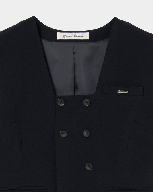 Exposed shoulder pad vest Black【Delivery in January 2027】