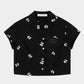 cherry embroidery half sleeve shirt Black【Delivery in September 2026】