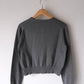 Ribbon tulle pearl embroidery cardigan Heather gray【Delivery in February 2026】