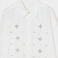 lace argyle bijou shirt white【Delivery in February 2027】