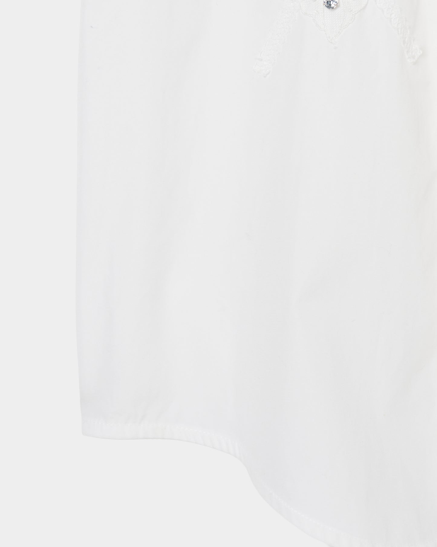 lace argyle bijou shirt white【Delivery in February 2027】