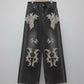 Botanical bijou denim pants Black【Delivery in March 2027】
