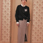 Meringue swan cardigan Black【Stock】