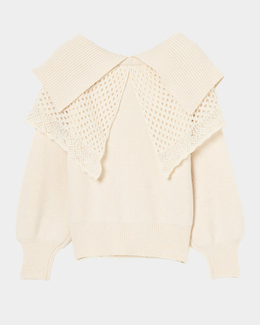 bijou tiara off-shoulder knit Ivory【Delivery in September 2025】