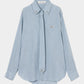 bijou check bow tie shirt Blue【Delivery in February 2027】