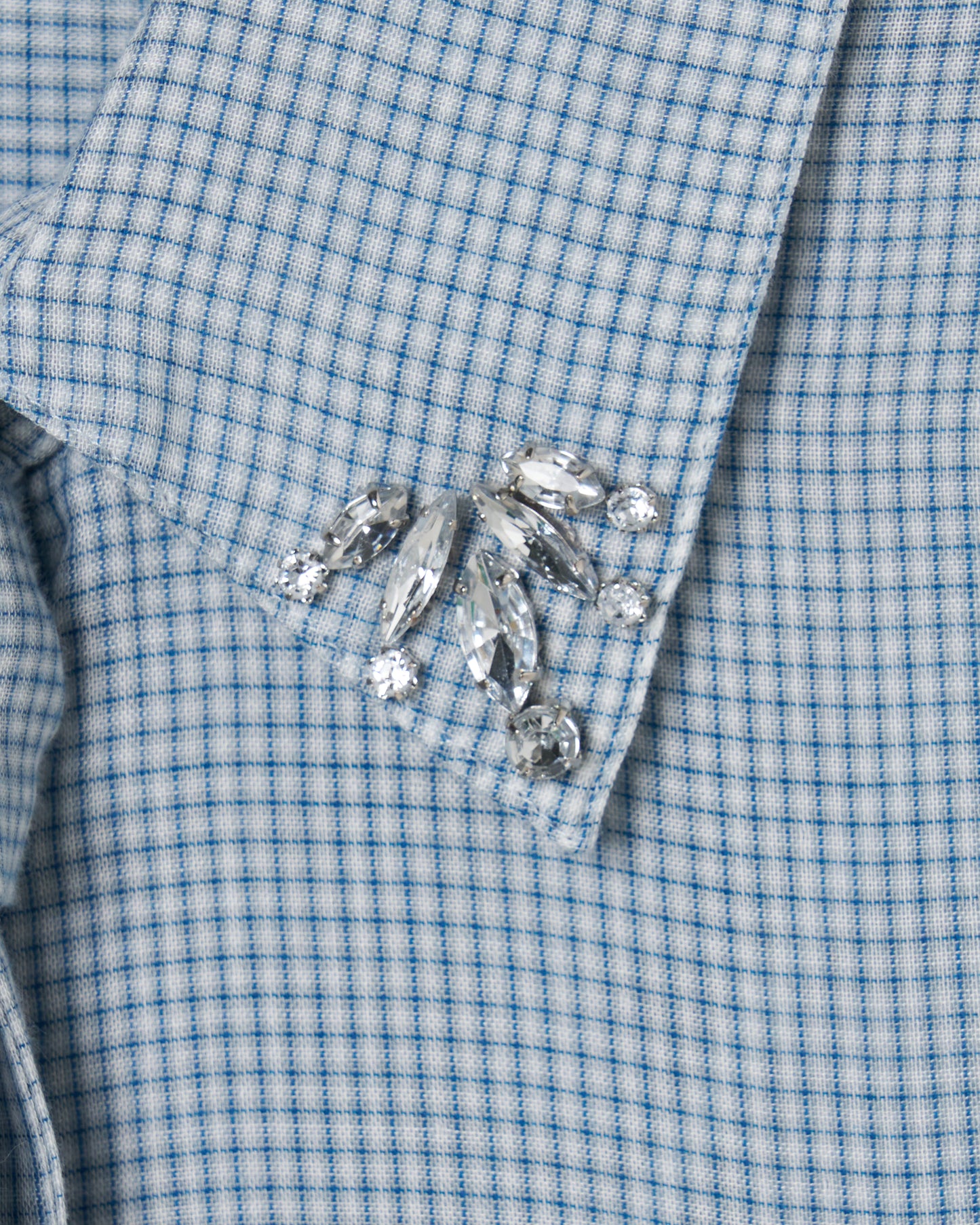 bijou check bow tie shirt Blue【Delivery in February 2027】