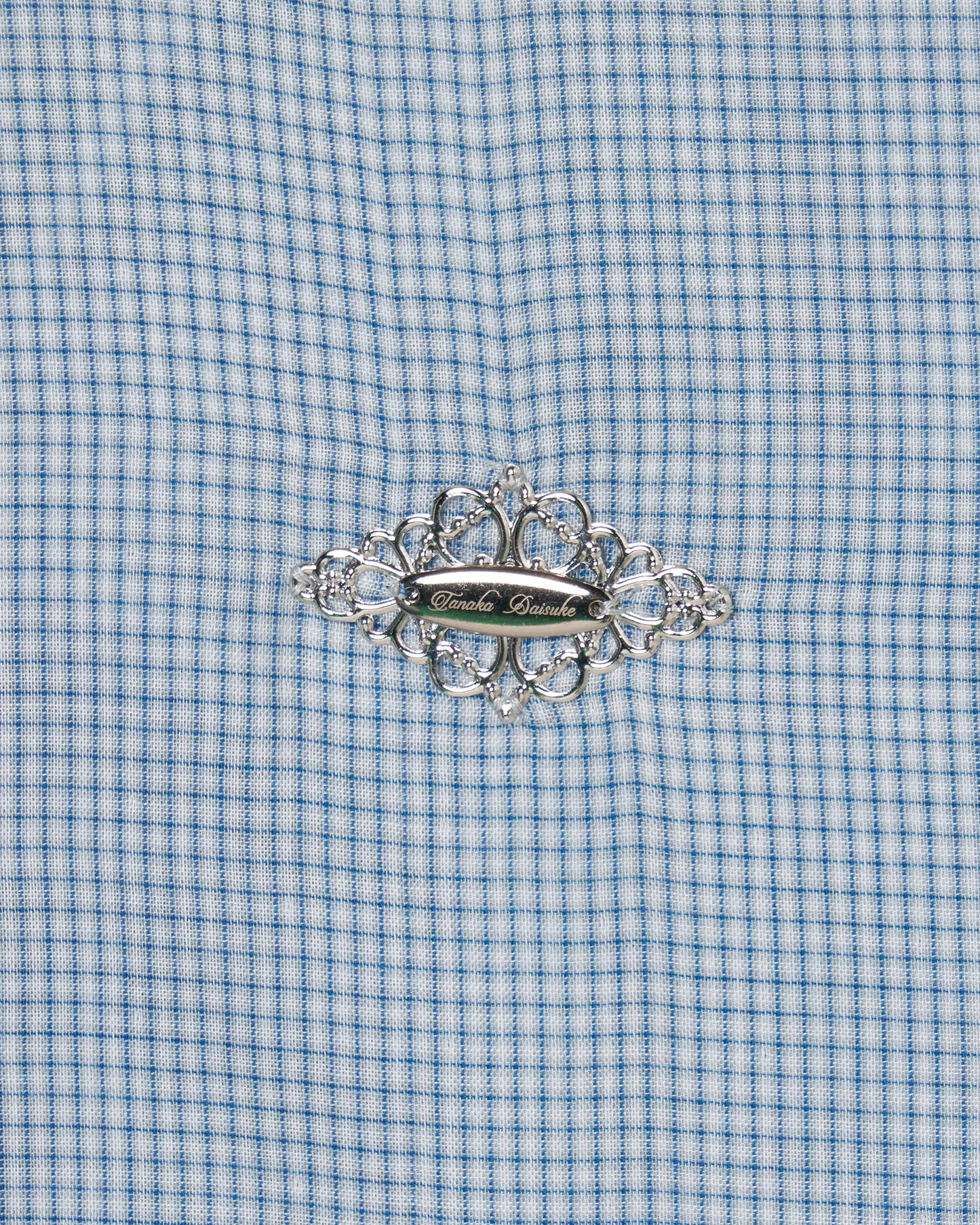 bijou check bow tie shirt Blue【Delivery in February 2027】