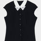 Lace bijou collar blouse Black【Delivery in March 2027】
